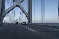 Dawn Suspension Bridge in Clear Sky