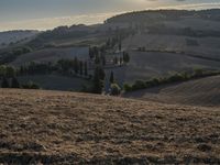 Dawn over Rugged Hills in Tuscany, Italy