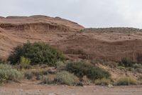 Dawn in Utah's Desert: Red Rocks and Mountains