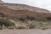 Dawn in Utah's Desert: Red Rocks and Mountains