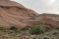 Dawn in Utah's Desert: Red Rocks and Mountains