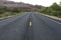 Dawn Utah Road Through Desert Red Rock Mountains