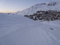 Dawn View of Snow-Covered Mountain Range in the French Alps 002