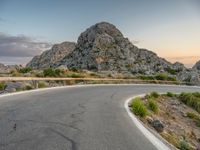 Dawn on a Winding Road in Majorca, Balearic Islands