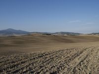 the plowed field has been empty and ready to be cultivated for cultivation in the early afternoon