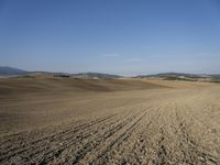 the plowed field has been empty and ready to be cultivated for cultivation in the early afternoon