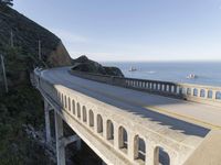 A Daytime Walkway on a Bridge with Clear Skies