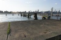 Daytime Walkway in New York City: Clear Sky and Urban Views