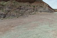 Desert Dirt Landscape: Bedrock Formation and Open Spaces