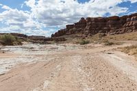 Desert Drive through Red Rock Formation Mountain