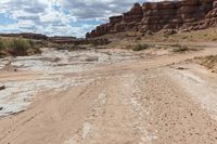 Desert Drive Through Red Rock Formation Mountain 002