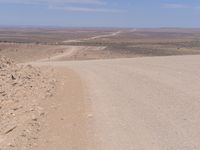 Desert Landscape: Endless Road under Clear Sky