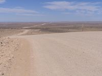 Desert Landscape: Endless Road under Clear Sky