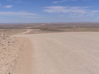 Desert Landscape: Endless Road under Clear Sky