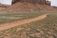 Desert Landscape in Utah with Grey Sky and Mountain Landforms 002