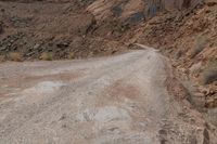 Desert Landscape in Utah, USA with Red Rocks and Sand Street