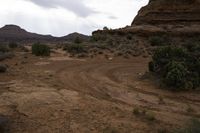 Desert Mountain Landscape With Gloomy Clouds