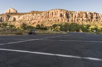 Desert Parking Lot with Clear Sky