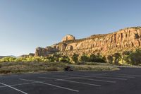 Desert Parking Lot with Clear Sky