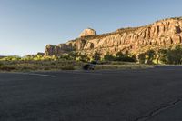 Desert Parking Lot with Clear Sky