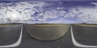 a 3d photograph of an empty highway in the desert of a desert range in arizona