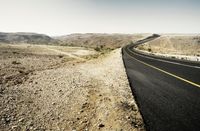 Desert Road in Oman on a Sunny Day