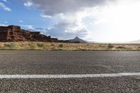 Scenic Desert Road in Utah: Asphalt Against the Beautiful Landscape