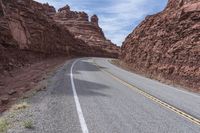 Desert Road in Utah: Surrounded by Red Rocks