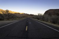 Desert Road in Utah, USA at Dawn