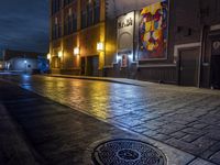 Detroit City Night - Classic Architecture and Neon Lights