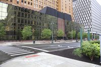 Detroit, Michigan City Street with Office Buildings 001