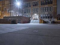 Detroit Night Cityscape: Snow and Low Light