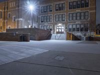 Detroit Night Cityscape: Snow and Low Light