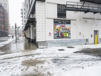 Snow Covered Street in Downtown Detroit: A Day in the City