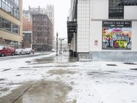 Snow Covered Street in Downtown Detroit: A Day in the City