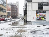 Snow Covered Street in Downtown Detroit: A Day in the City