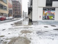 Snow Covered Street in Downtown Detroit: A Day in the City