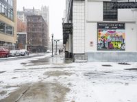 Snow Covered Street in Downtown Detroit: A Day in the City