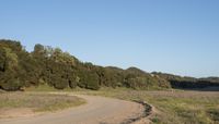 Dirt Road in California Hills with Clear Sky