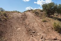 dirt road leading up to the mountains on a sunny day, in arizona's mojaz national preserve