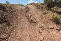 dirt road leading up to the mountains on a sunny day, in arizona's mojaz national preserve