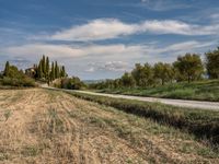 Dirt Road in Tuscany Landscape under Clear Sky