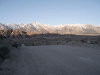 Dirt Tracks of California's Alabama Hills at Dawn