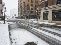 Downtown Detroit: Snow Covered Street