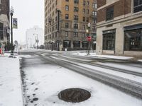 Downtown Detroit: Snow Covered Street