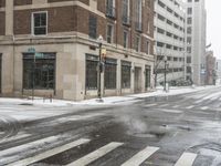 Downtown Detroit: Snow Covered Street