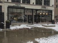 Downtown Detroit USA Winter Scene 003