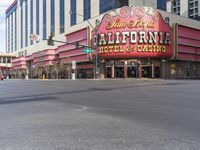 Cityscape of Downtown Las Vegas with Mixed-Use Buildings and Asphalt Roads