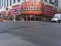 Cityscape of Downtown Las Vegas with Mixed-Use Buildings and Asphalt Roads