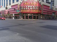 Cityscape of Downtown Las Vegas with Mixed-Use Buildings and Asphalt Roads